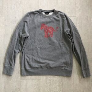 RARE Paul Smith Zebra Devil Tail Organic Cotton Crewneck Sweatshirt